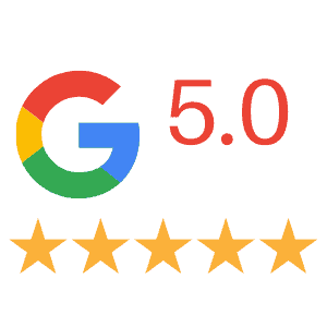 5 stars rating on Google
