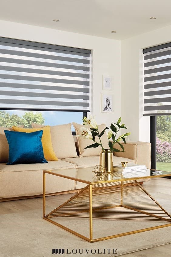 window blinds in a living room