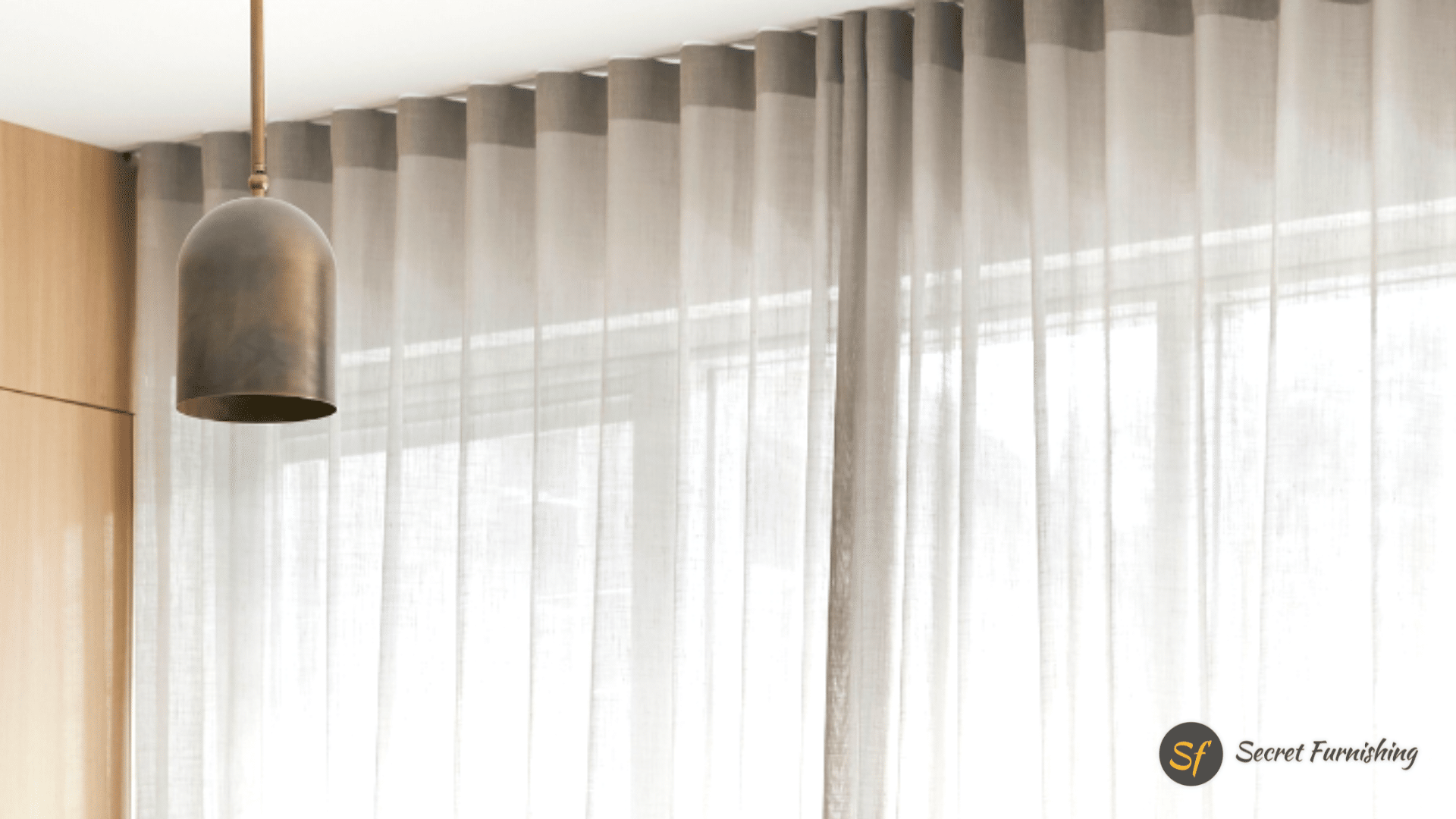 windows curtain with lamp