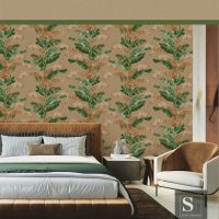 floral wallpaper in a bedroom
